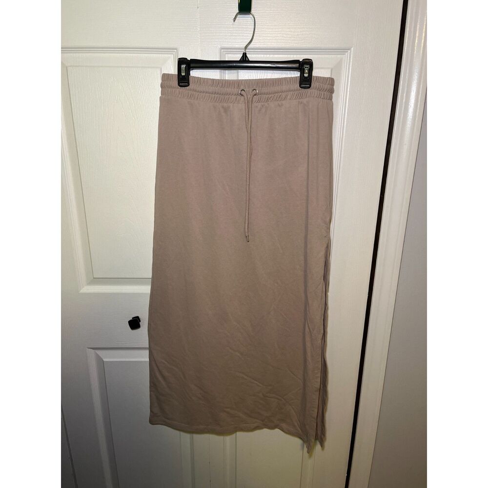 Forever 21 Womens Beige Maxi Skirt 0X Plus Size Side Slit Lounge Casual